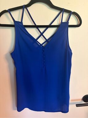 Express Cobalt Blue Strappy V-Neck Camisole